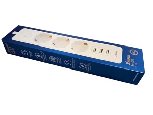 Xwave PS 3/3 Produžni naponski kabl sa 3 utičnice i 3 USB,Dužina 1,8m - Img 2