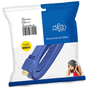 ZED electronic HDMI kabl, pljosnati, 3.0 met, ver. 2.0, 3D, Ethernet - HDMI-FLT/3 - Img 1
