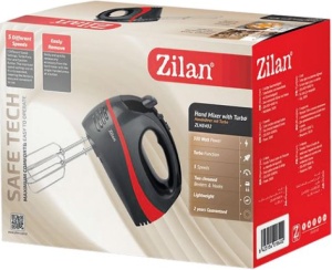 Zilan ZLN8402/BK Mikser ruèni, boja crno/crvena, 5 brzina+turbo, 300 W