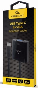 A-CM-VGAF-01 Gembird USB Type-C to VGA adapter cable, 15 cm, black - Img 2