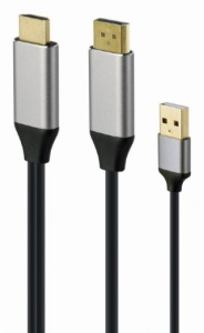 A-HDMIM-DPM-01 Gembird Active 4K HDMI na DisplayPort adapter kabl, 2m, black - Img 2