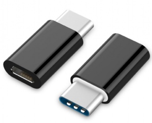 A-USB2-CMmF-01 Gembird microUSB 2.0 na Type-C adapter (CM/MicroUSB-F), black A - Img 1