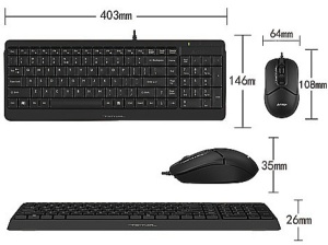 A4-F1512 A4Tech tastatura YU-LAYOUT + mis USB, Black - Img 3