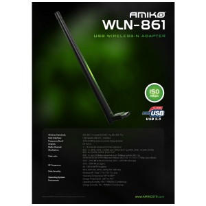 Amiko Wi-Fi mrežna kartica, USB, 2.4 GHz, 150 Mbps - WLN-861 - Img 2