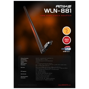 Amiko Wi-Fi mrežna kartica, USB, 2.4 GHz, 5 dB, 150 Mbps - WLN-881 - Img 2