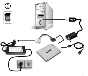AUSI01 Gembird USB to IDE 2.5,3.5 and SATA adapter - Img 2