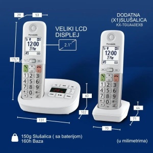 Bežični telefon Panasonic KX-TGU432EXW duo sa sekretaricom - Img 2