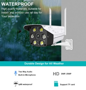 CAM-IP3MP-B6 * GMB kamera 3 mpx 3.6mm microSD iCSee xmeye pro app Two-way voice Bullit ip66 (2676) - Img 2