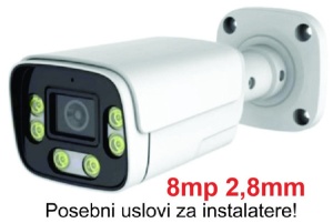 CAM-IP8MP-HAQ60D GMB kamera 8mp P6SLite 2.8mm-F1.6 Starlight POE IP66 Dual LED 6xIR+6xFull Color MIC - Img 1