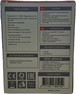 CAM83U Gembird Web kamera sa mikrofonom 720p USB+3,5mm (ALT GMB WEB-14) - Img 2