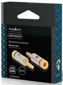 CATB26900GD, Banana konektor, Ravni, Muški, Pozlaceni, Preènik kablovskog ulaza: 3,0 mm, 2kom - Img 2
