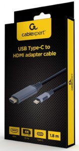 CC-USB3C-HDMI-01-6 Gembird USB Type-C to HDMI display adapter cable, space grey, 1.8 m A - Img 1
