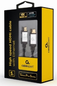 CCB-HDMIL-5M Gembird HDMI kabl, High speed,ethernet support 3D/4K TV Select Plus Series blister 5m - Img 2