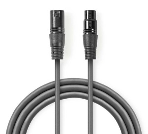 COTG15012GY200 DMX Adapter Cable XLR 3-Pin muski na XLR 3-Pin zenski, Nickel Plated, 20m, Round, PVC - Img 2