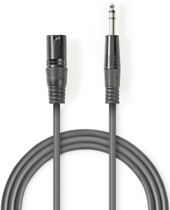 COTH15100GY15, Balansirani audio kabl, XLR 3-pinski muški, 6,35 mm muški, Niklovani, 1,50 m, PVC - Img 3