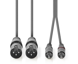 COTH15210GY30 Balansirani audio kabl 2x XLR 3-Pin muski na 2x RCA muski, 3m, PVC, Dark Grey - Img 2