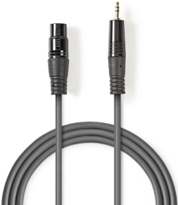COTH15320GY10 Balansirani audio kabl, XLR 3-pinski ženski, 3,5 mm muški, Niklovani, 1,00 m, PVC