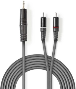 COTH22200GY15 Stereo audio kabl, 3,5 mm muški, 2x RCA muški, Niklovani, 1,50 m - Img 2