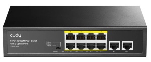 Cudy FS1010P 8-Port 10/100M PoE+ Switch, 2 Uplink 10/100M, 120W, 250m,4KV steel (Alt.PFS3009-8ET-96) - Img 3