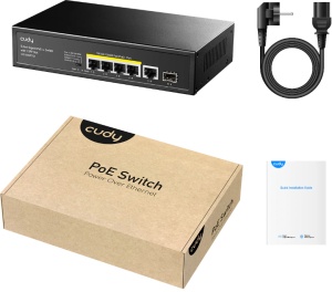 Cudy GS1005PTS1 5-Port 10/100/1000M Gigabit 4PoE+ 1RJ45 Switch with 1 SFP Slot - Img 2