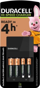 Duracell CEF14 PUNJAC + punjive baterije 2xAA NiMH 1300mAH+ 2xAAA 750mAh( Hi speed 4h, auto-OFF) - Img 1
