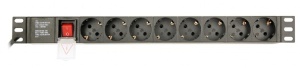 EG-PDU-014-C14 Gembird C14 Produzni kabl sa zastitom 8 uticnica 10A, PDU 1U, aluminium, 3m - Img 3