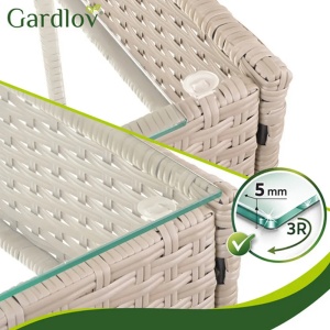 Gardlov Baštenski Set Klupa Sto i Fotelje Bež Ratan - Img 3