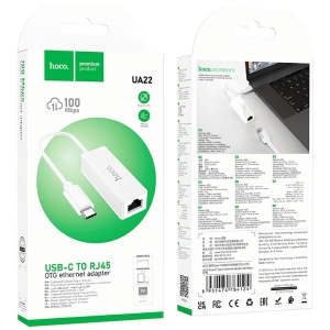 hoco. Adapter USB type C na LAN (100 Mbps) - UA22 type C - Img 2