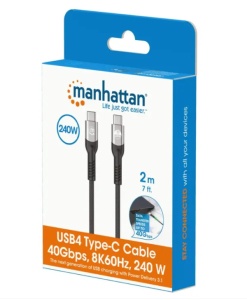 Kabl Manhattan 356381 USB-C M/M 3.1/8K/60Hz/Thunderbolt 4/40Gbps/PD/2m - Img 4