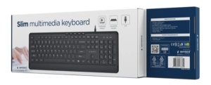 KB-MCH-05 Gembird Tanka žièana multimedijalna tastatura, crna, US raspored