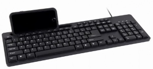 KB-UM-108 Gembird Multimedijalna tastatura US layout black USB sa drzacem za telefon A - Img 2