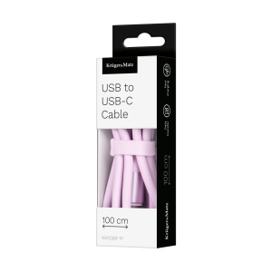 KRUGER&MATZ USB-A na USB-C silikonski kabl za punjenje, dužina 1 m, boja roza, model KM1268-1P - Img 3