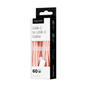 KRUGER&MATZ USB-C na USB-C kabl za brzo punjenje i prenos podataka, 60W, dužina 1,5 m, boja roza, model KM1271-1,5P - Img 4