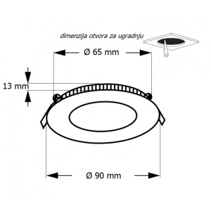 LED PANEL U/Z KNC1-3W 6500K