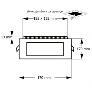 LED PANEL U/Z KNS1-12W 6500K