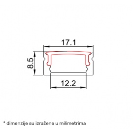 LED PROFIL LL-ALP002-R KOMPLET SIVI - Img 3