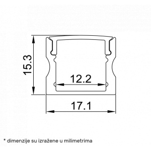 LED PROFIL LL-ALP004-R KOMPLET CRNI