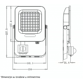 LED REFLEKTOR IK03 30 W 6500K SENZOR - Img 3