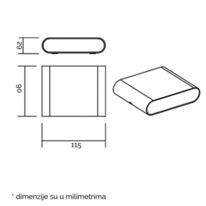 LED SVETILJKA JM-075 (NEW) ZIDNA 6W 3000K IP65 CRNA