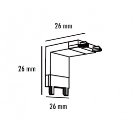 MAGNETIC SLIM KONEKTOR PLAFON-ZID CRNI (26-A-LV) - Img 3