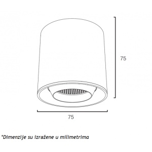 MAGNETIC SLIM SVETILJKA LED26-YT80 6W 3000K 24° 48V DC CRNA