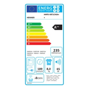 Mašina za sušenje veša HEINNER HHPD-V8T1CHSA++ 8kg/15prog/toplotna pumpa/siva - Img 2