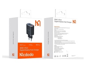 MCDODO CH-2180 ZIDNI PUNJAČ 30W, TIP-C x 2 + USB-A KONEKTORI, Display - Img 2
