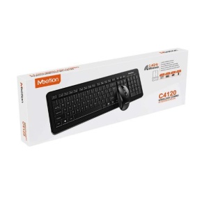 MEETION C4120LITBK SET 2U1, BEŽIČNA 2.4GHZ SILENT Tastatura + BEŽ.Miš, CRNI - Img 2