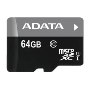 Micro SD Card 64GB AData + SD adapter AUSDX64GUICL10A1-RA1/ class 10
