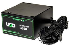 Napajanje G650 * 650W UGD Power 12cm FAN, 20+4pin, 4+4pin, 4xSATA, 2xIDE, 2x6+2pin 80Plus, Black - Img 1