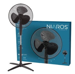 NIAROS PODNI Ventilator PREČNIKA 43CM, 45W, VISINA DO 133CM ,CRNI - Img 4