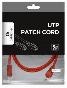 PP12-2M/R Gembird Mrezni kabl, CAT5e UTP Patch cord 2m red