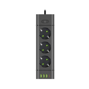 PROSTO produžni kabl sa 3 utičnice, USB i USB-C priključcima, crni - Img 2