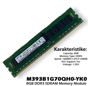 Ram memorija DDR3 SAMSUNG, M393B1G70QH0-YK0 8GB 1RX4PC3L-12800R-11-12-C2-D3 - Img 2